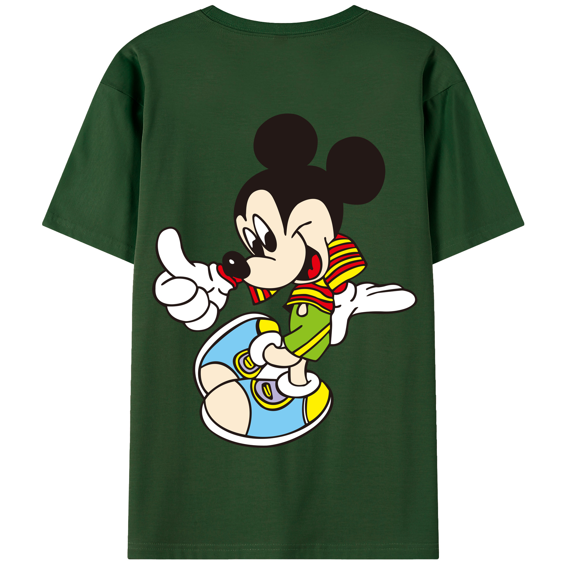 （画像用） ミッキーマウス Mickey Mouse 綿100％半袖Tシャツ（背面プリント）